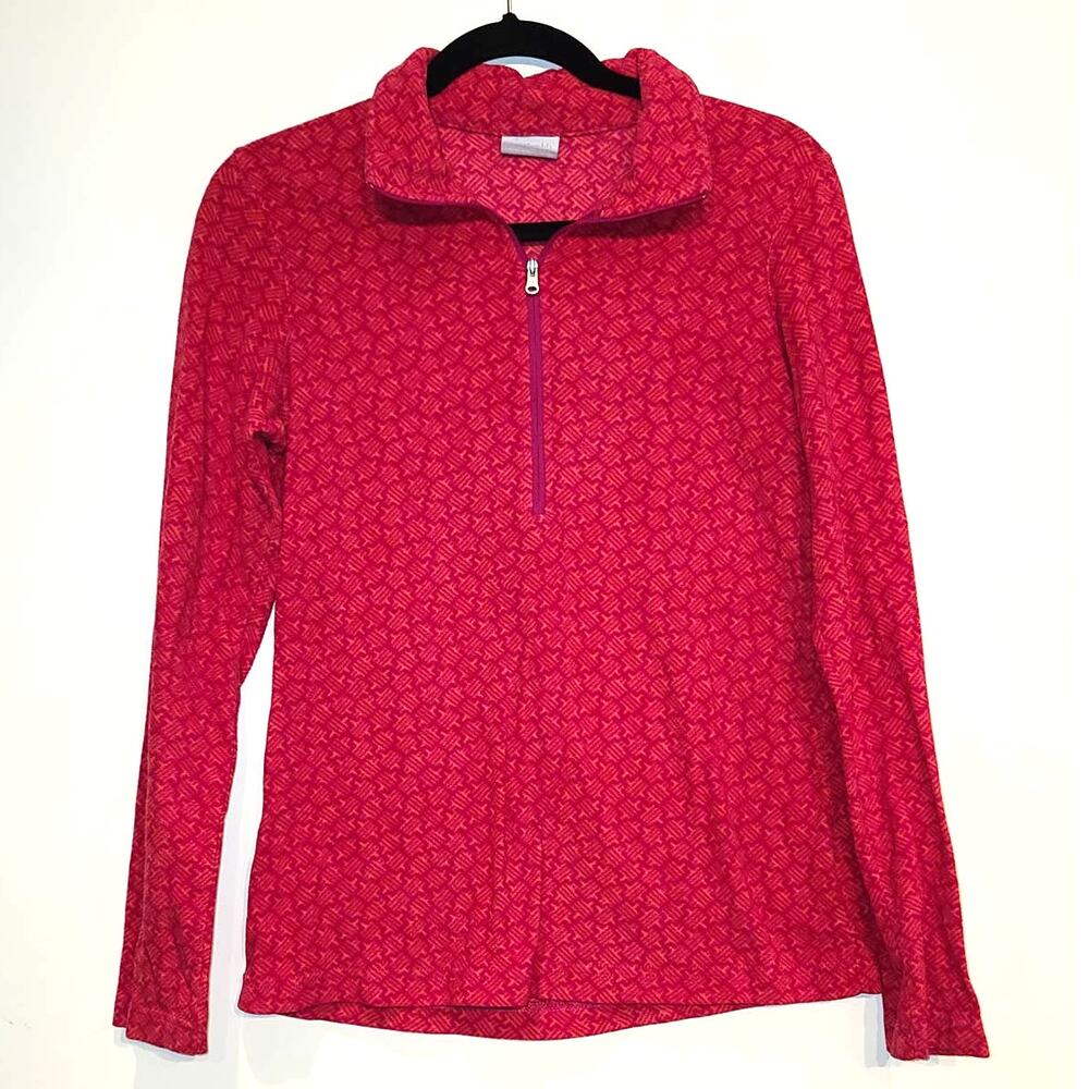 Columbia pink fleece long sleeve pullover jacket - small